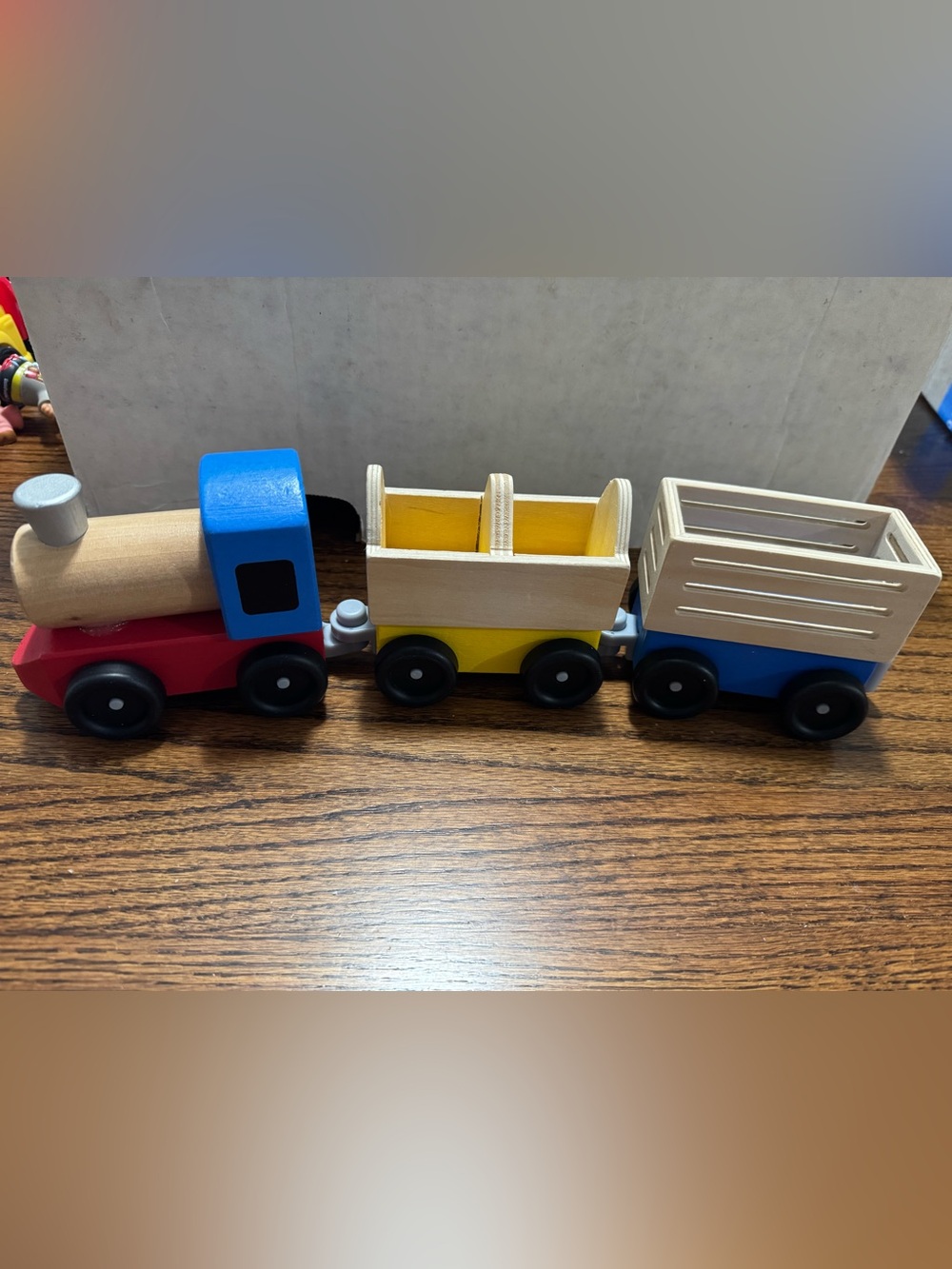 Wooden Yellow Toy Train Car - Kids Toys
